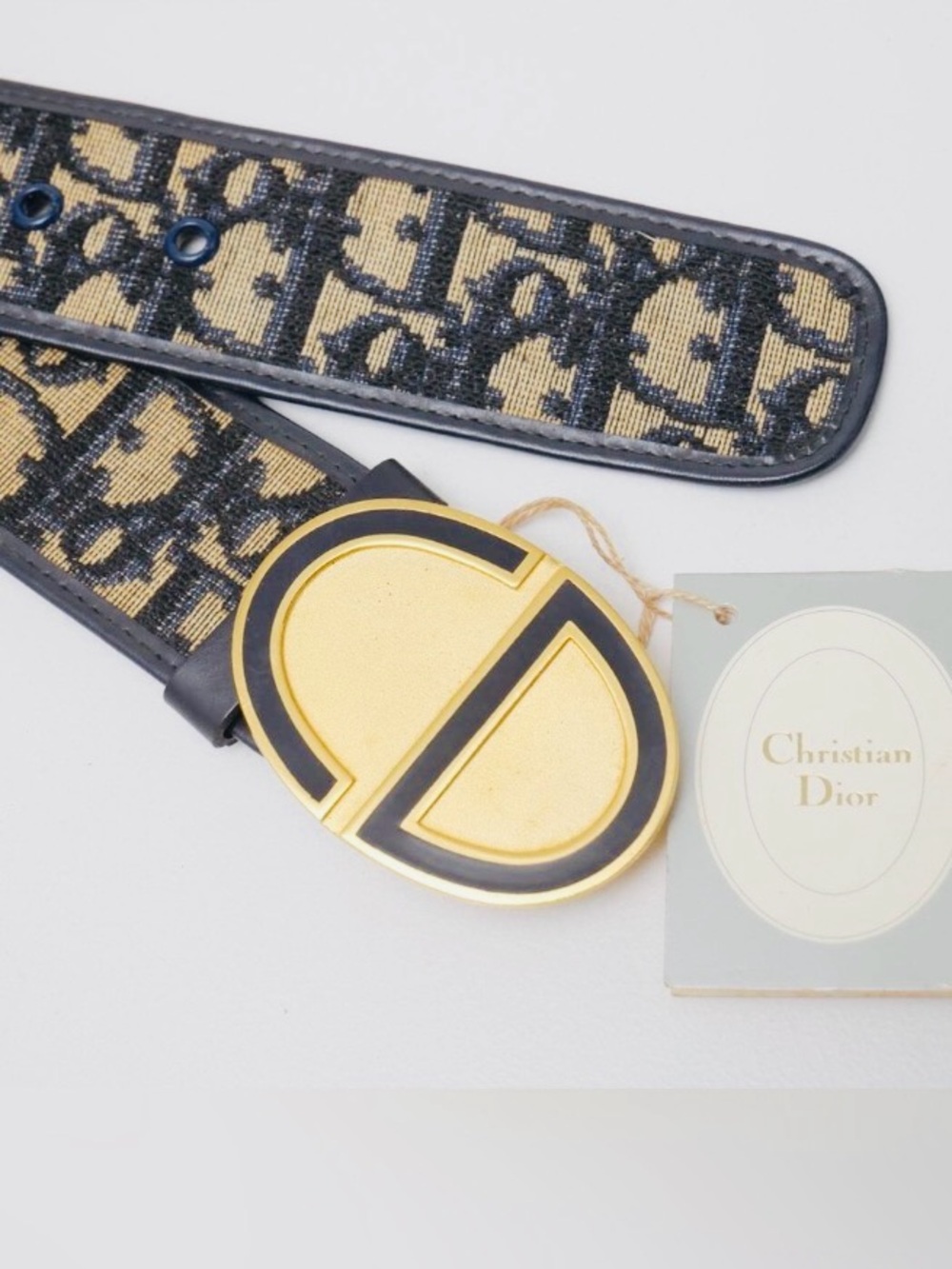 🛍️Christian Dior Authentic 1970s Rare Trotter Oblique Monogram Belt Never Worn!